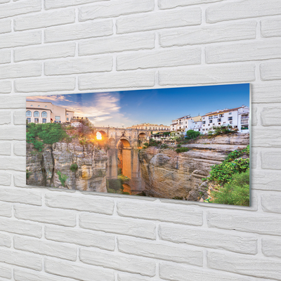 Glastavla foto Spanien Bridge solnedgång