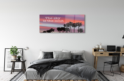 Glas bild Palmträd solnedgång
