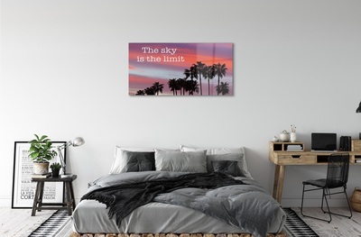 Glas bild Palmträd solnedgång
