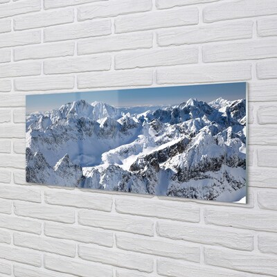 Fototryck på glas Berg vinter snö