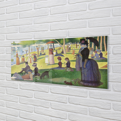 Fototryck på glas Söndag eftermiddag på ön Grande Jatte - Georges Seurat