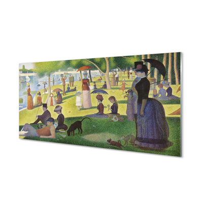 Fototryck på glas Söndag eftermiddag på ön Grande Jatte - Georges Seurat