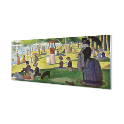 Fototryck på glas Söndag eftermiddag på ön Grande Jatte - Georges Seurat