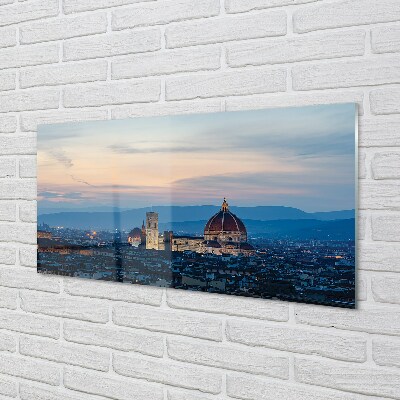 Glas bild Italien katedral panorama natt