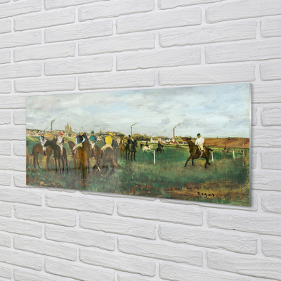 Glasbild Hästkapplöpning - Edgar Degas