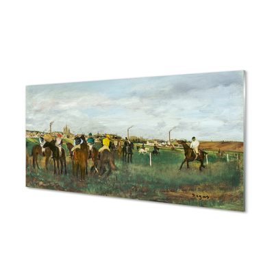 Glasbild Hästkapplöpning - Edgar Degas