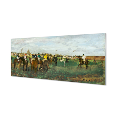 Glasbild Hästkapplöpning - Edgar Degas