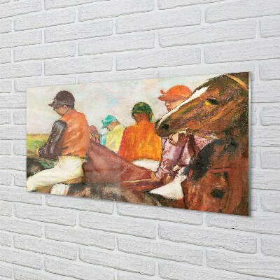 Fototryck på glas Jockeys - Edgar Degas