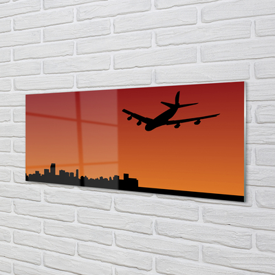 Glas bild Flygplans himmel