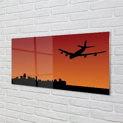 Glas bild Flygplans himmel