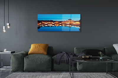 Bild på glas Rom floden broar solnedgång