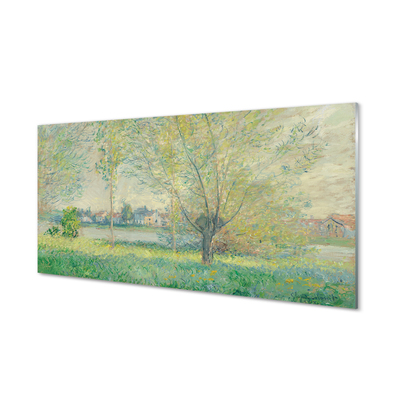 Glastavla foto Willows - Claude Monet