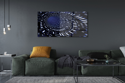 Bild på glas Blå 3D-tunnel