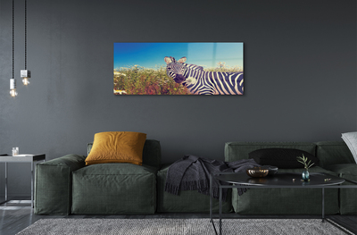 Glas bild Zebra blommor