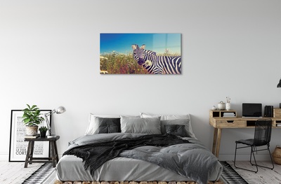 Glas bild Zebra blommor