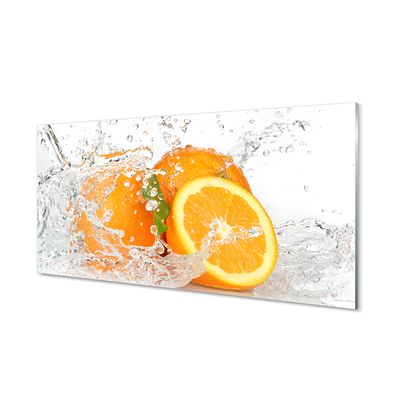 Glasbild Apelsiner i vatten