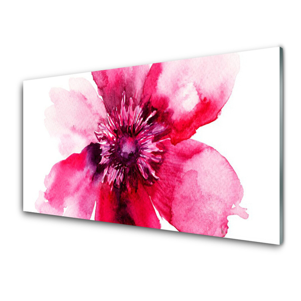 Glas bild Blomma På Väggen