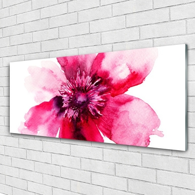 Glas bild Blomma På Väggen