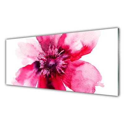 Glas bild Blomma På Väggen