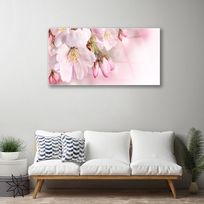 Glastavla Blommor På Väggen