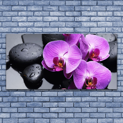 Glas bild Blomma På Väggen