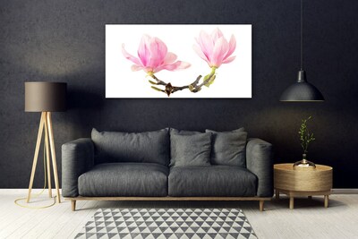Fototryck på glas Blommor På Väggen