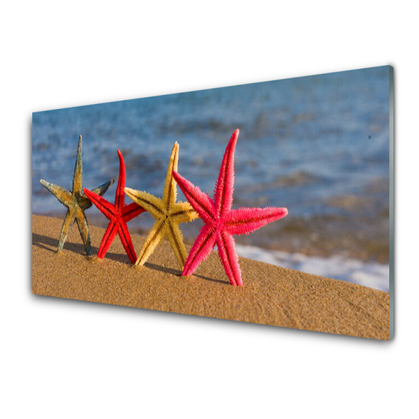 Fototryck på glas Beach Starfish Art