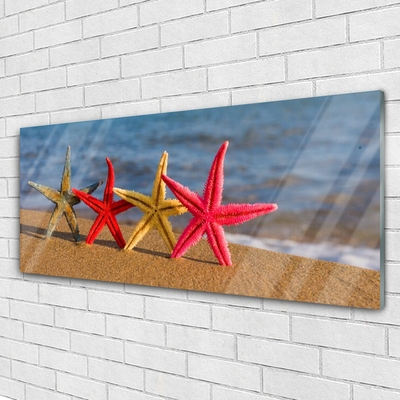 Fototryck på glas Beach Starfish Art