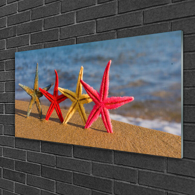 Fototryck på glas Beach Starfish Art