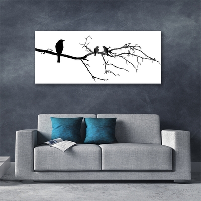 Glastavla foto Birds Branch Art Nature