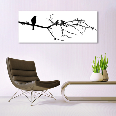 Glastavla foto Birds Branch Art Nature