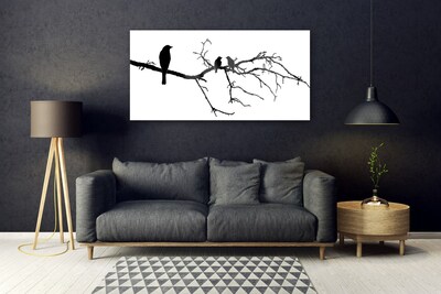 Glastavla foto Birds Branch Art Nature