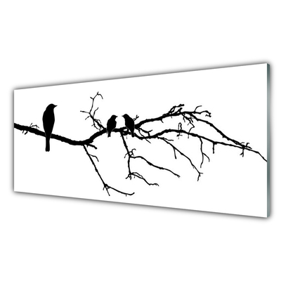 Glastavla foto Birds Branch Art Nature