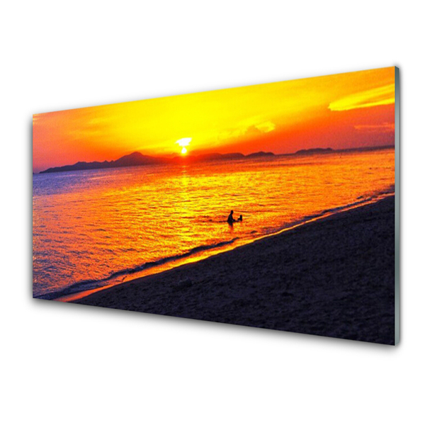 Glasbild Sea Sun Beach Landskap