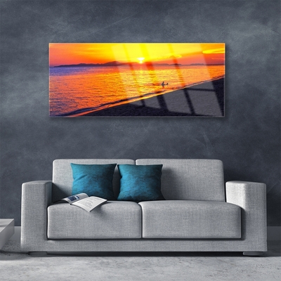 Glasbild Sea Sun Beach Landskap