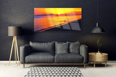 Glasbild Sea Sun Beach Landskap