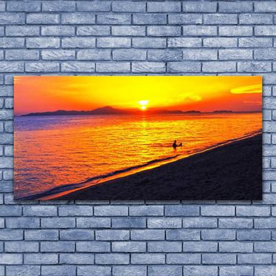 Glasbild Sea Sun Beach Landskap