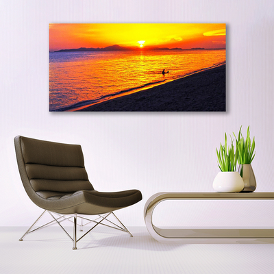 Glasbild Sea Sun Beach Landskap