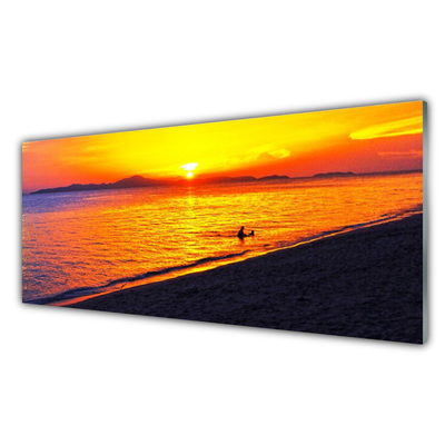 Glasbild Sea Sun Beach Landskap