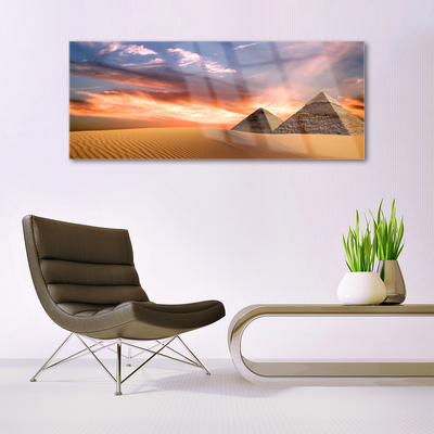 Glasbild Ökenpyramid På Vägg