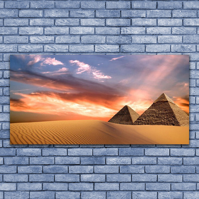 Glasbild Ökenpyramid På Vägg
