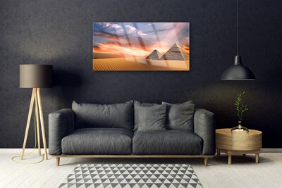 Glasbild Ökenpyramid På Vägg