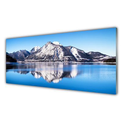 Glas tavla Lake Mountain Landskap