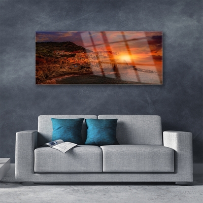 Glasbild Havsstadslandskap