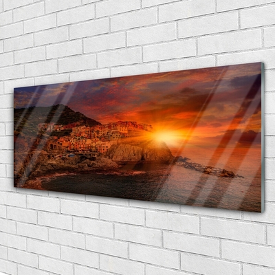 Glasbild Havsstadslandskap