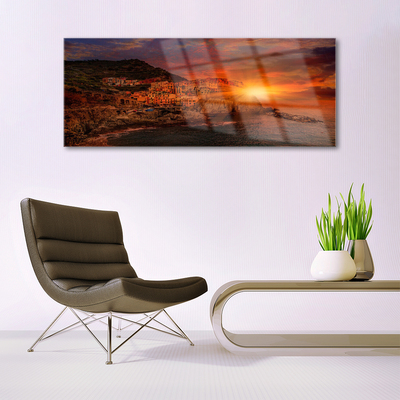 Glasbild Havsstadslandskap