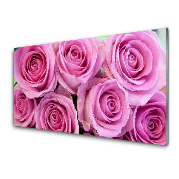 Glas bild Roses Blommor Plant