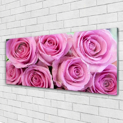 Glas bild Roses Blommor Plant