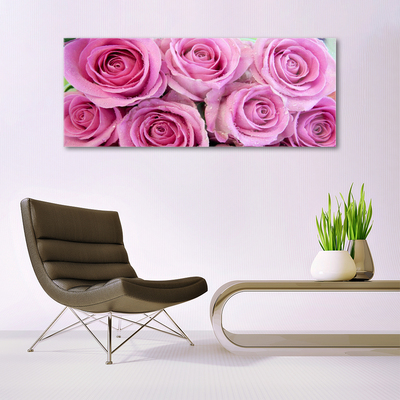 Glas bild Roses Blommor Plant