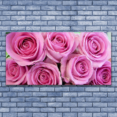 Glas bild Roses Blommor Plant